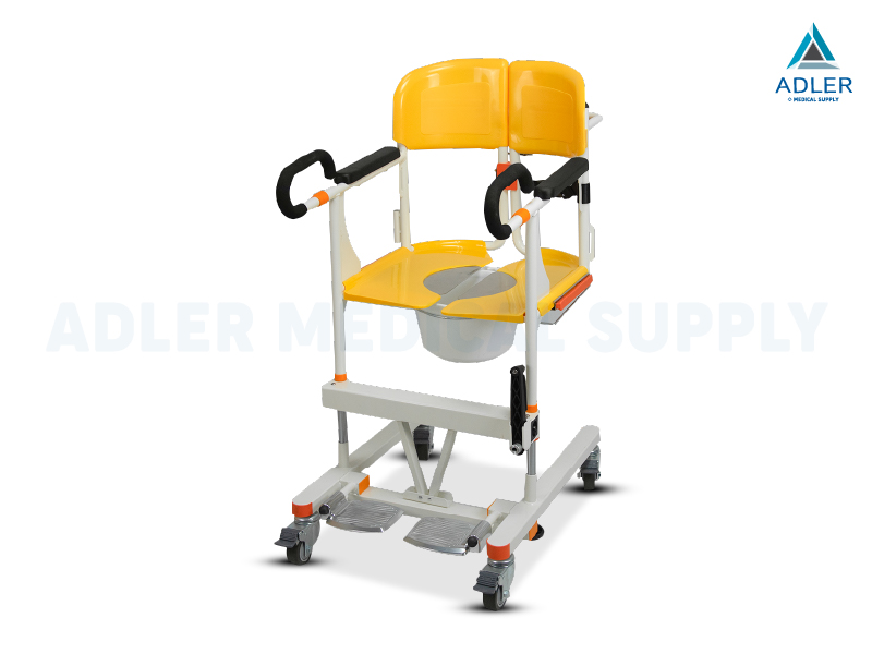 รถเข็นเคลื่อนย้ายผู้ป่วย อเนกประสงค์ รุ่นระบบมือหมุน (Manual Transfer Chair) - รับประกัน 2 ปี