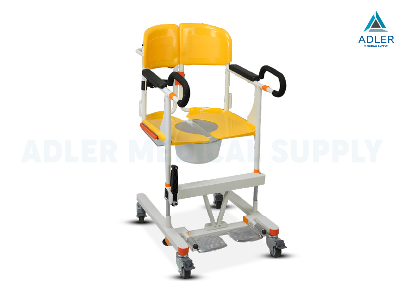 รถเข็นเคลื่อนย้ายผู้ป่วย อเนกประสงค์ รุ่นระบบมือหมุน (Manual Transfer Chair) - รับประกัน 2 ปี