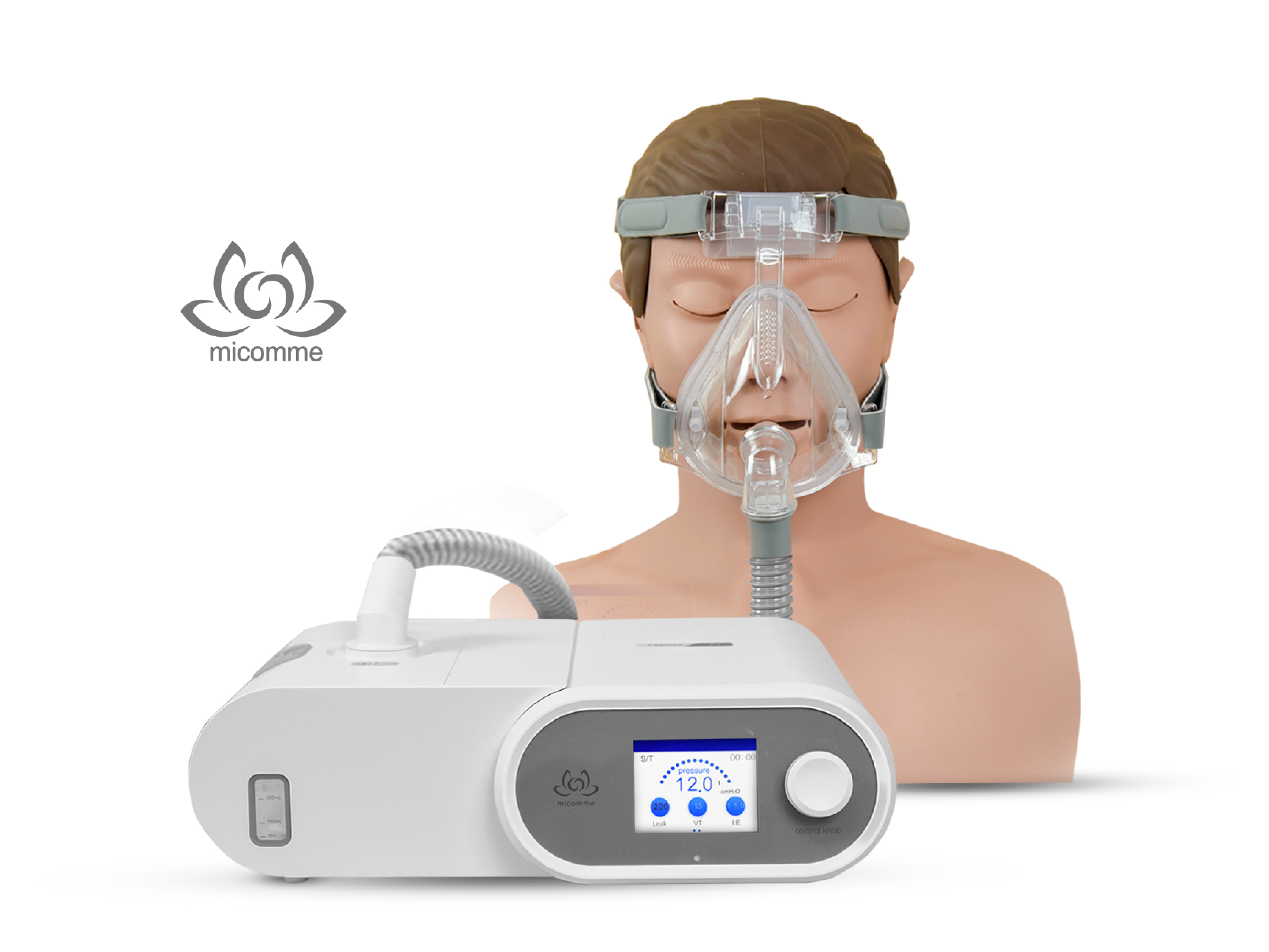 เครื่องช่วยหายใจชนิดแรงดัน สองระดับ (Bi-Level Ventilator) Micomme รุ่น P1