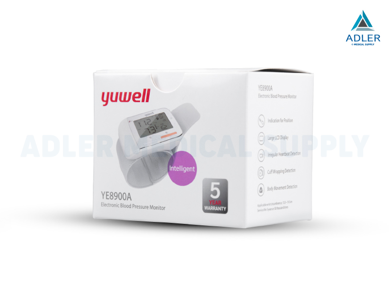 เครื่องวัดความดันโลหิตดิจิตอลแบบพกพา แบบข้อมือ Yuwell รุ่น YE8900A