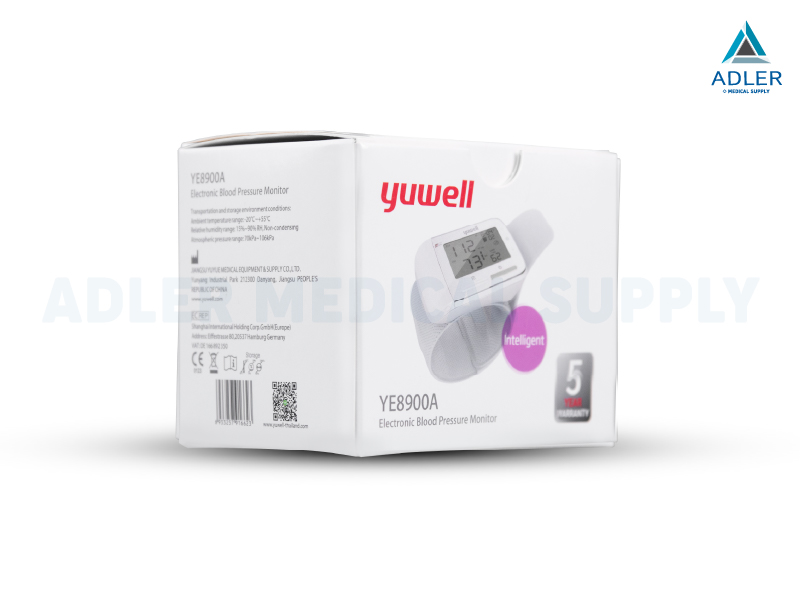 เครื่องวัดความดันโลหิตดิจิตอลแบบพกพา แบบข้อมือ Yuwell รุ่น YE8900A