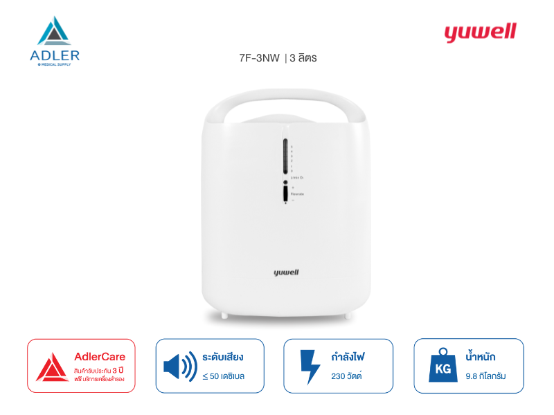 เครื่องผลิตออกซิเจน 3 ลิตร รุ่น 7F-3NW (รับประกัน 3 ปี)