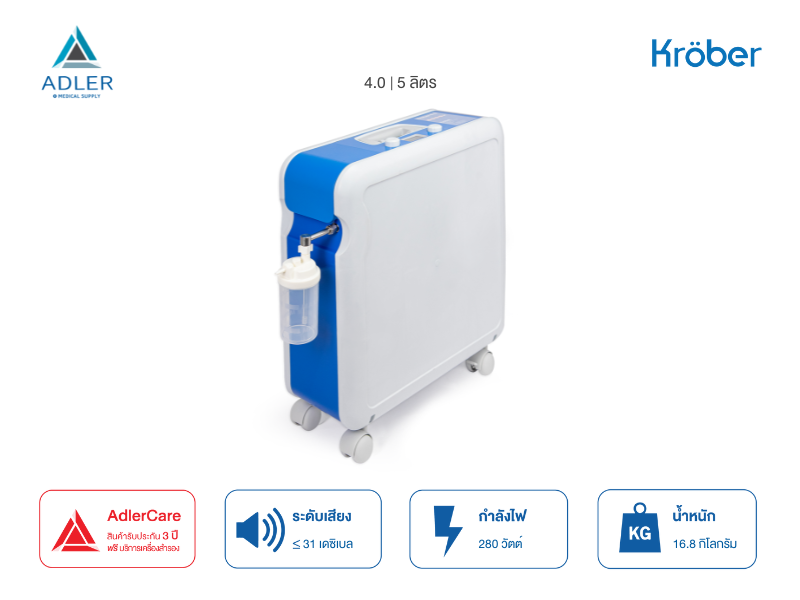 เครื่องผลิตออกซิเจน ขนาด 5 ลิตร Kroeber รุ่น 4.0 (Germany)