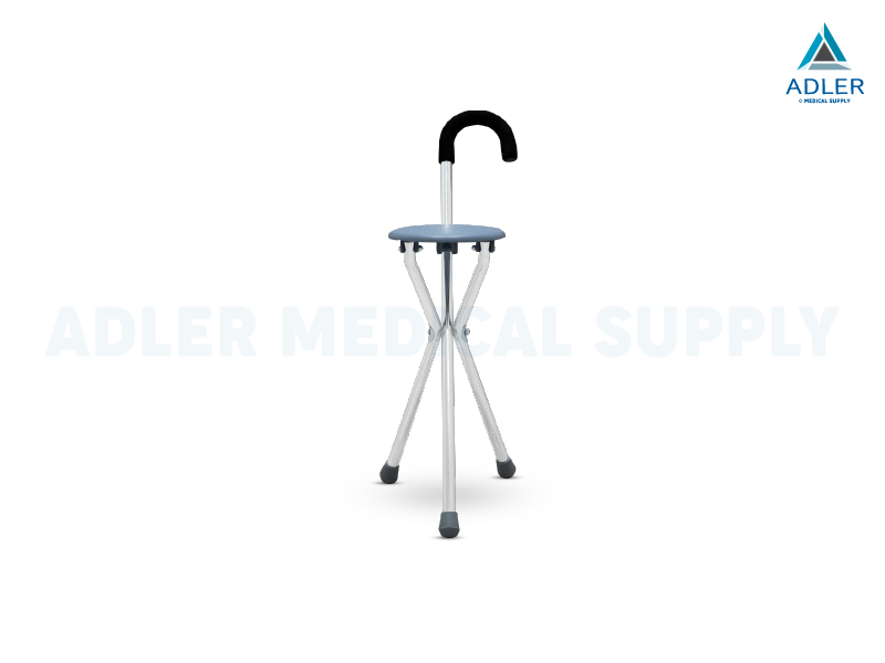 Aluminium Crutch Chair ไม้เท้าเก้าอี้อลูมิเนียม พับได้ นั่งได้