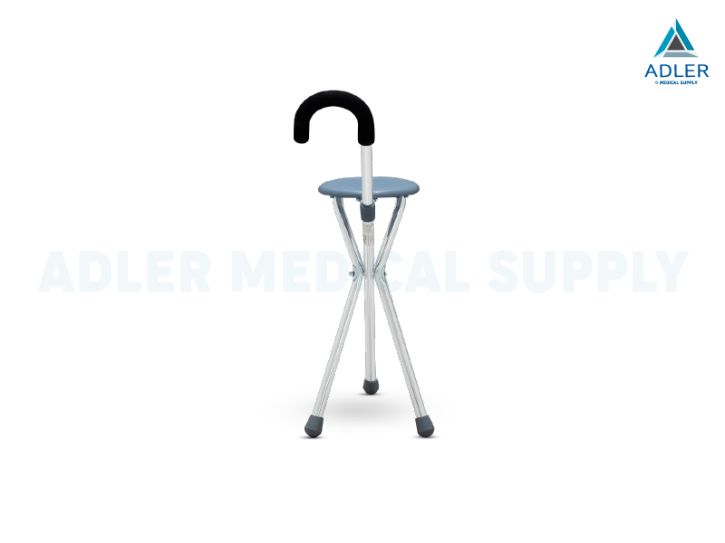 Aluminium Crutch Chair ไม้เท้าเก้าอี้อลูมิเนียม พับได้ นั่งได้