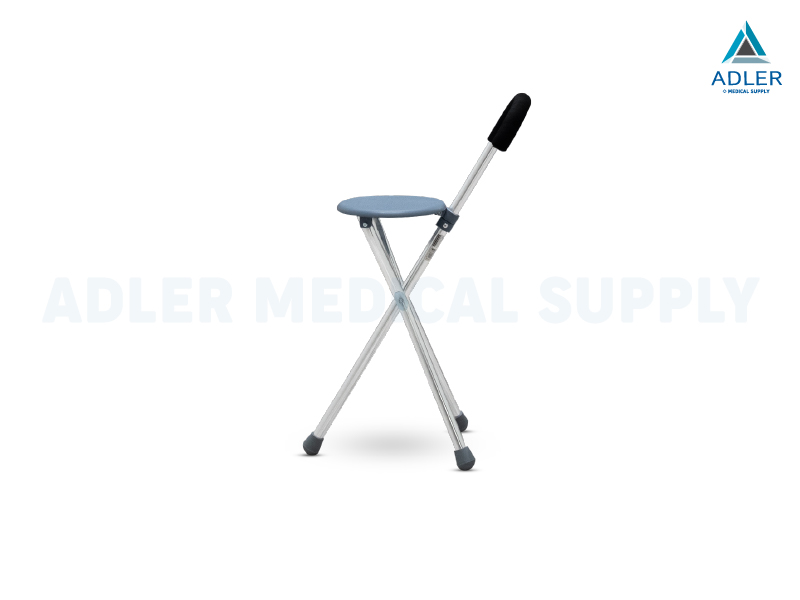 Aluminium Crutch Chair ไม้เท้าเก้าอี้อลูมิเนียม พับได้ นั่งได้