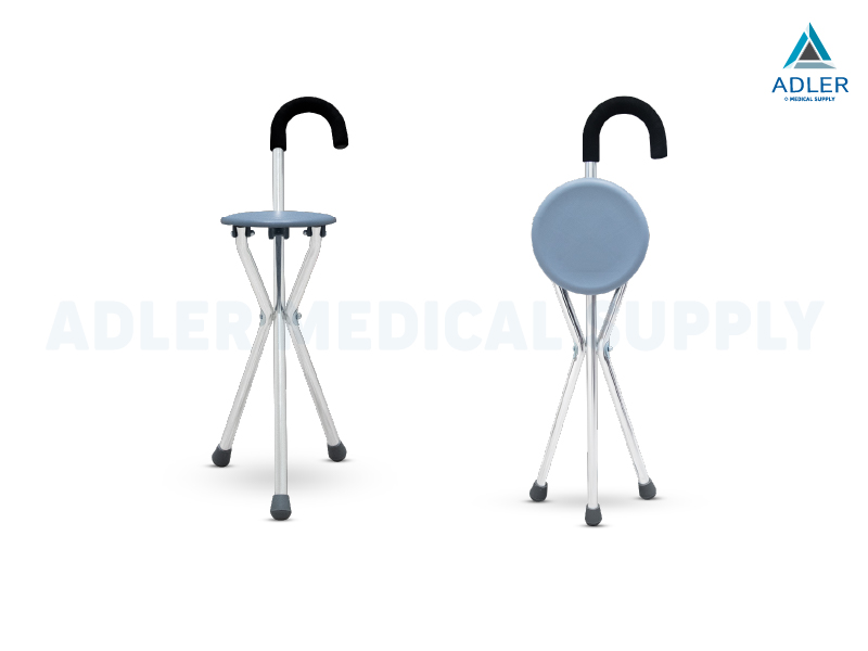 Aluminium Crutch Chair ไม้เท้าเก้าอี้อลูมิเนียม พับได้ นั่งได้