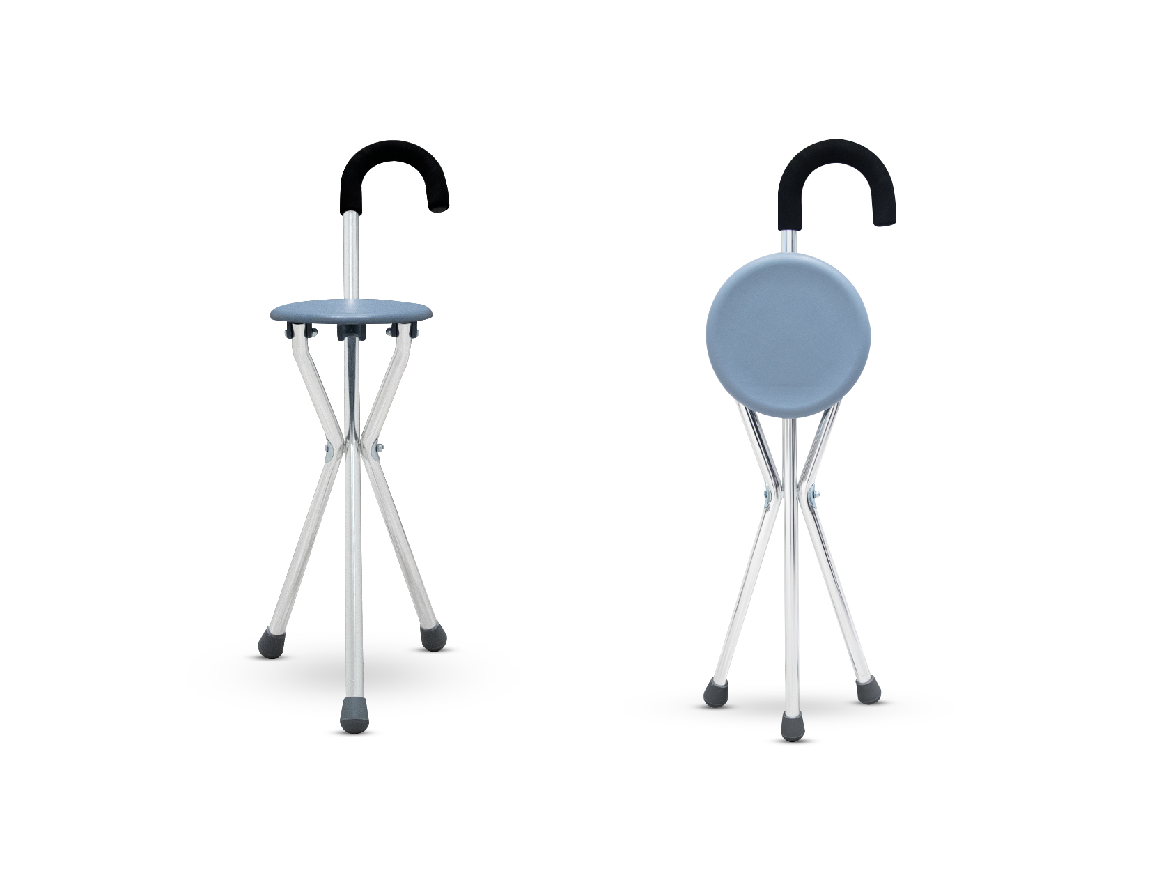 Aluminium Crutch Chair ไม้เท้าเก้าอี้อลูมิเนียม พับได้ นั่งได้