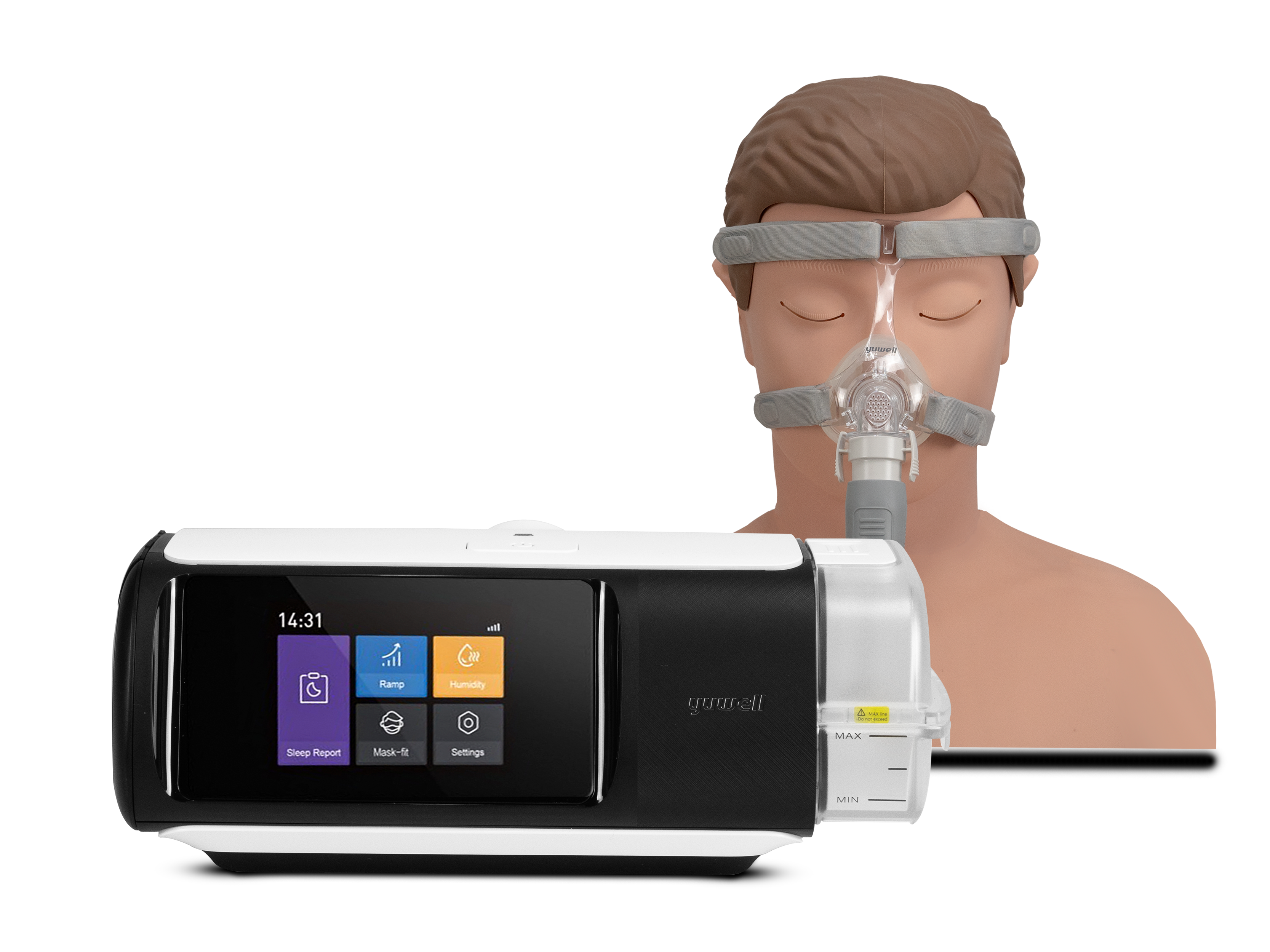 เครื่องช่วยหายใจชนิดแรงดันบวกต่อเนื่อง แบบปรับแรงดันอัตโนมัติ (Auto CPAP) Yuwell รุ่น YH-680B รับประกันศูนย์ไทย 3