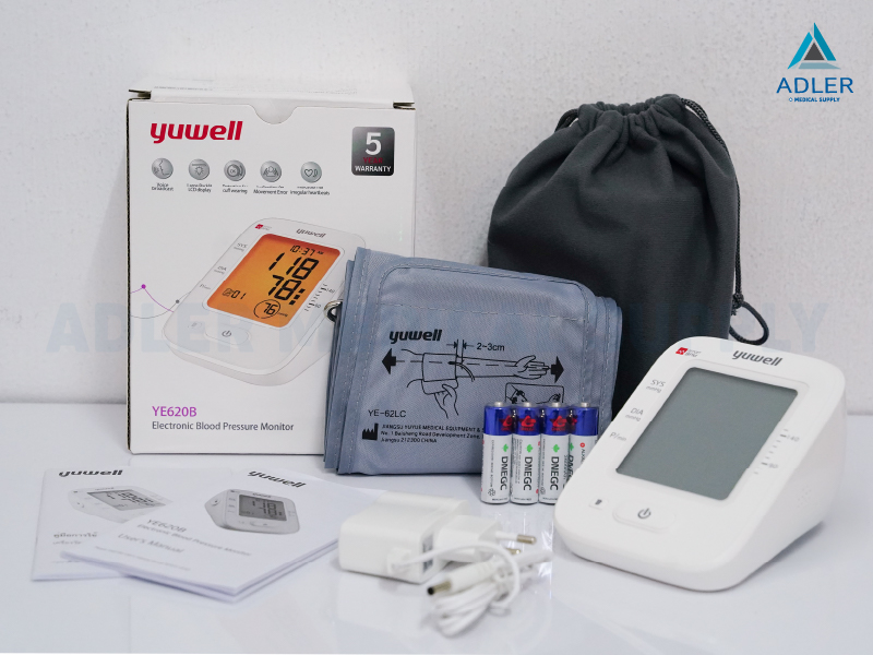 เครื่องวัดความดันโลหิต ยี่ห้อ Yuwell รุ่น YE620B (มีเสียงพูดไทย จอ Blacklight) ประกันศูนย์ไทย 5 ปี