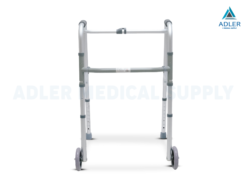 Multifunction Aluminium Walker with Wheels วอล์คเกอร์อลูมิเนียม 4 ขา พับได้ มีล้อ