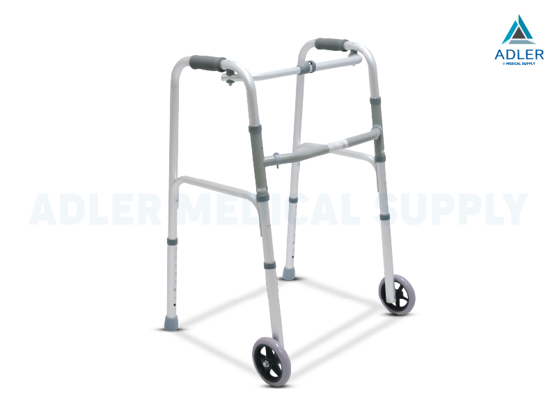 Multifunction Aluminium Walker with Wheels วอล์คเกอร์อลูมิเนียม 4 ขา พับได้ มีล้อ