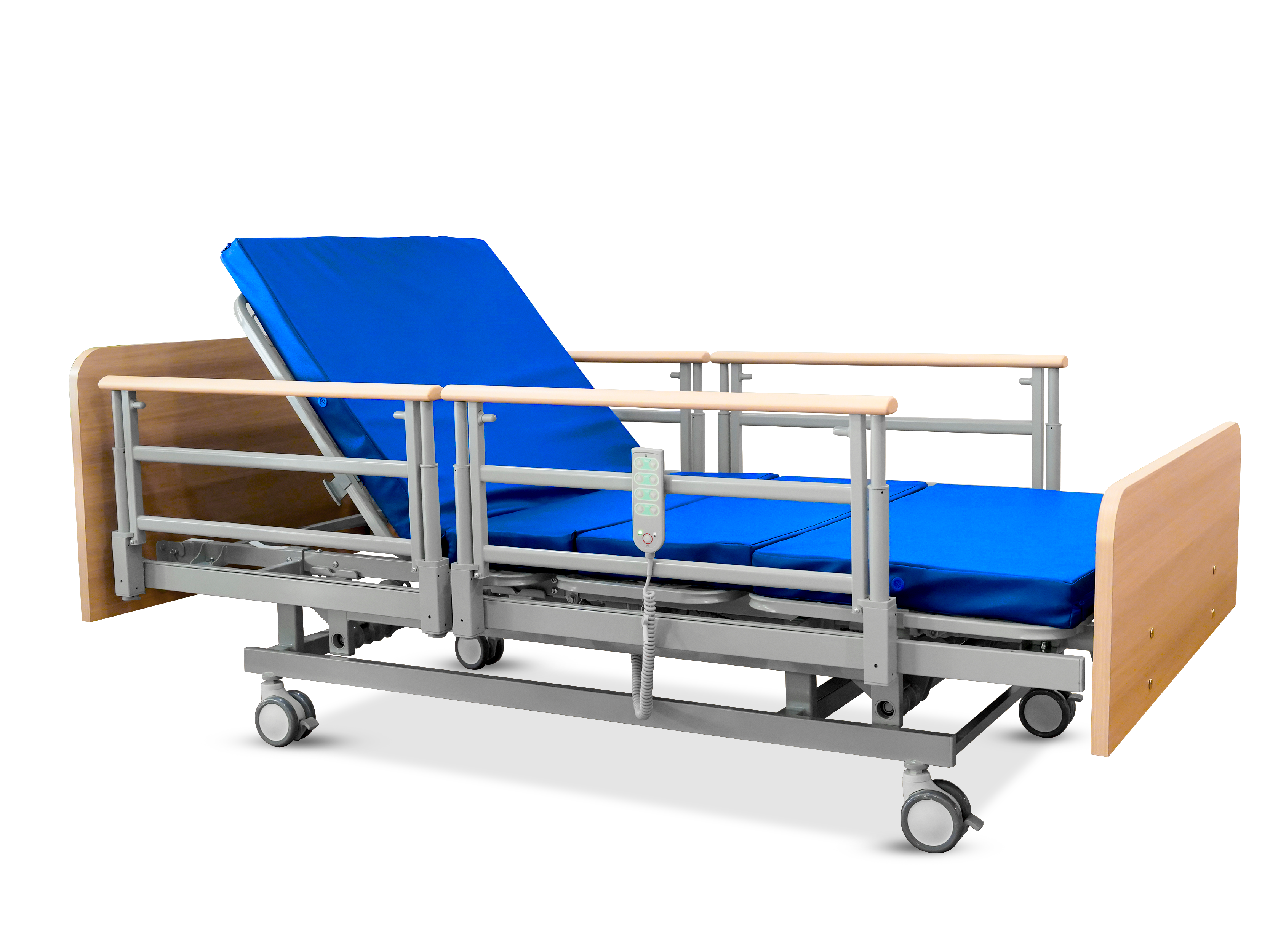 เตียงผู้ป่วยไฟฟ้า 5 ฟังก์ชั่น รุ่น Ecofit-3 ลายไม้ (Wooden Electric Bed)