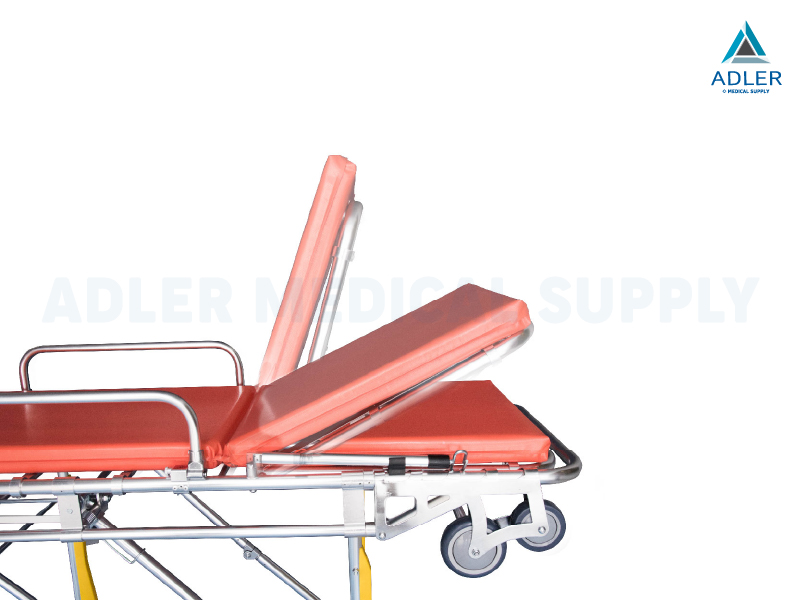เตียงเคลื่อนย้ายผู้ป่วย สำหรับรถฉุกเฉิน (Ambulance) ปรับพนักพิงหลังได้