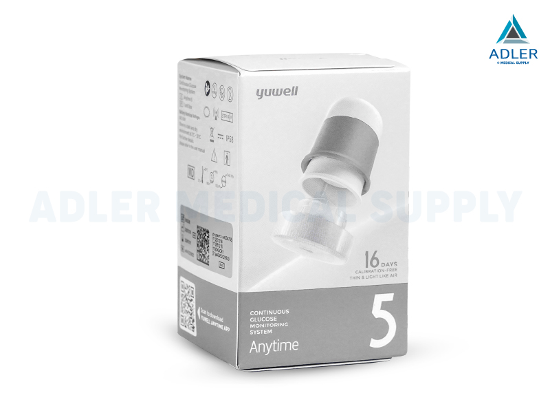 เครื่องตรวจน้ำตาลในเลือดแบบต่อเนื่อง CGM Yuwell Anytime 5 สีเทา