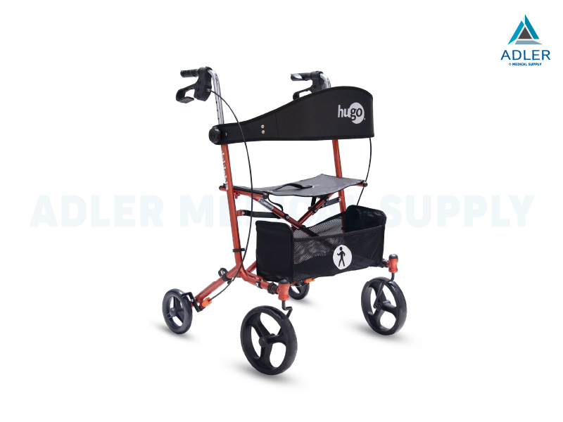 รถเข็นช่วยเดิน อุปกรณ์ช่วยพยุงเดิน Rollator ยี่ห้อ Drive Medical รุ่น Hugo Sidekick Rollator (Orange)  รับประกัน 2 ปี
