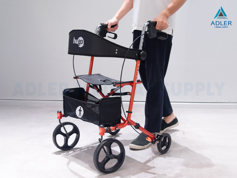 รถเข็นช่วยเดิน อุปกรณ์ช่วยพยุงเดิน Rollator ยี่ห้อ Drive Medical รุ่น Hugo Sidekick Rollator (Orange)  รับประกัน 2 ปี