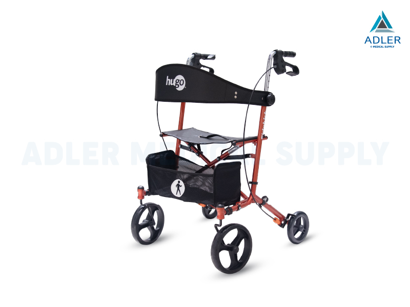 รถเข็นช่วยเดิน อุปกรณ์ช่วยพยุงเดิน Rollator ยี่ห้อ Drive Medical รุ่น Hugo Sidekick Rollator (Orange)  รับประกัน 2 ปี
