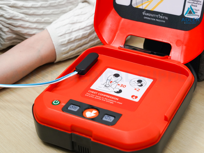 เครื่องกระตุกหัวใจด้วยไฟฟ้าแบบอัตโนมัติ (AED) Yuwell รุ่น HeartSave Y0 พร้อมตู้เก็บ AED แบบแขวน + หุ่น CPR