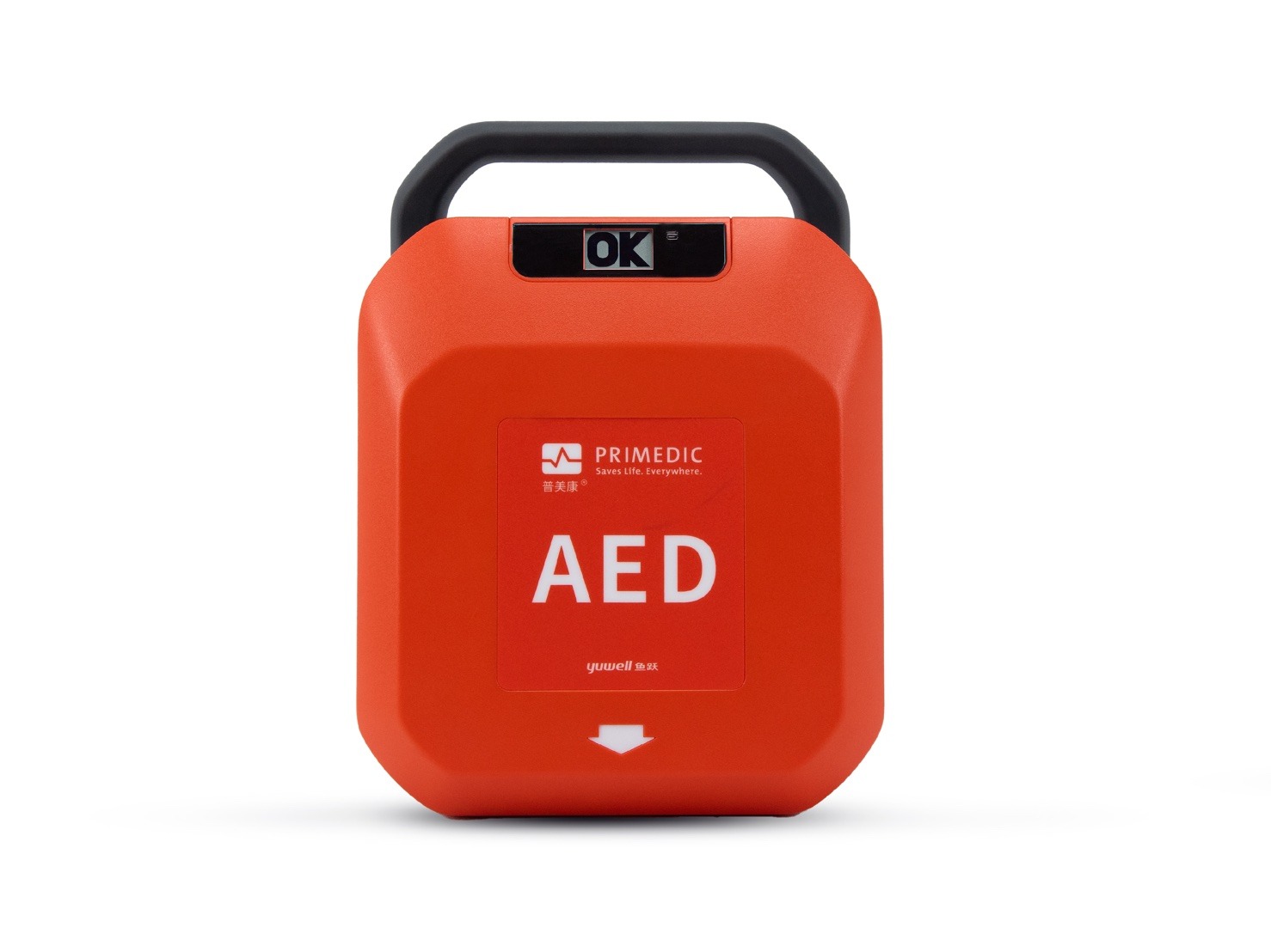 เครื่องกระตุกหัวใจไฟฟ้าอัตโนมัติ (AED) Yuwell รุ่น HeartSave Y8 (รับประกันศูนย์ไทย 6 ปี) พร้อมตู้เก็บ AED แบบตั้งพื้น + หุ่น CPR